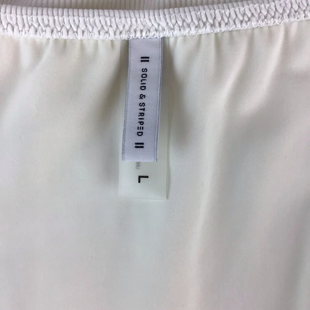 Madewell Solid & Striped White The Riley One Piece Swimsuit | Large